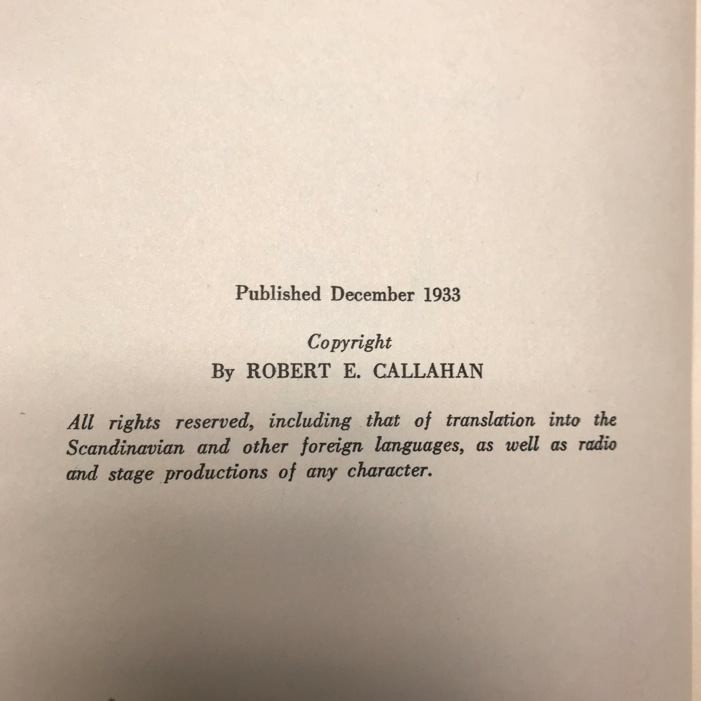 The Lone Indian - Robert E. Callahan - 1933