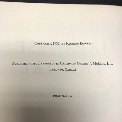 Japanese Theatre - Faubion Bowers - 1st Edition - 1952