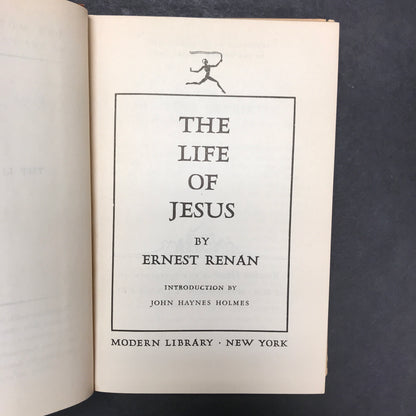 The Life of Jesus - Ernest Renan - Modern Library - Later Print - 1927