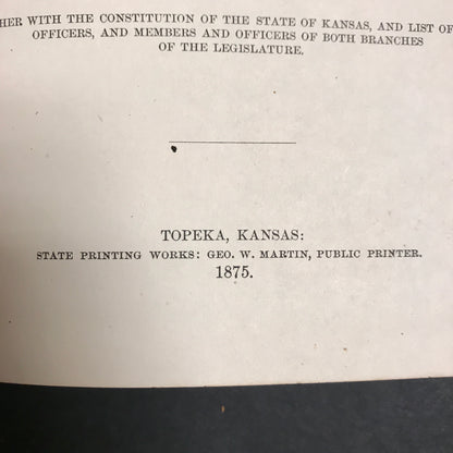 Laws of Kansas - Various - Set of 5 - 1875-1881