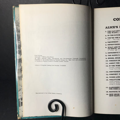 Alice's Restaurant Cookbook - Alice May Brock - 1969 - 1st Edition