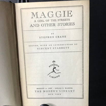 Maggie: A Girl of the Streets and Other Stories - Stephen Crane - 1933 - First Thus - Modern Library - Rare