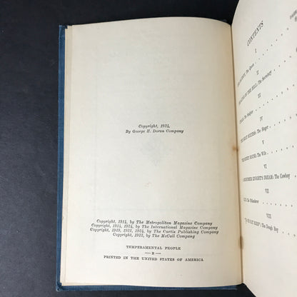 Temperamental People - Mary Roberts Rinehart - 1924 - Second Print