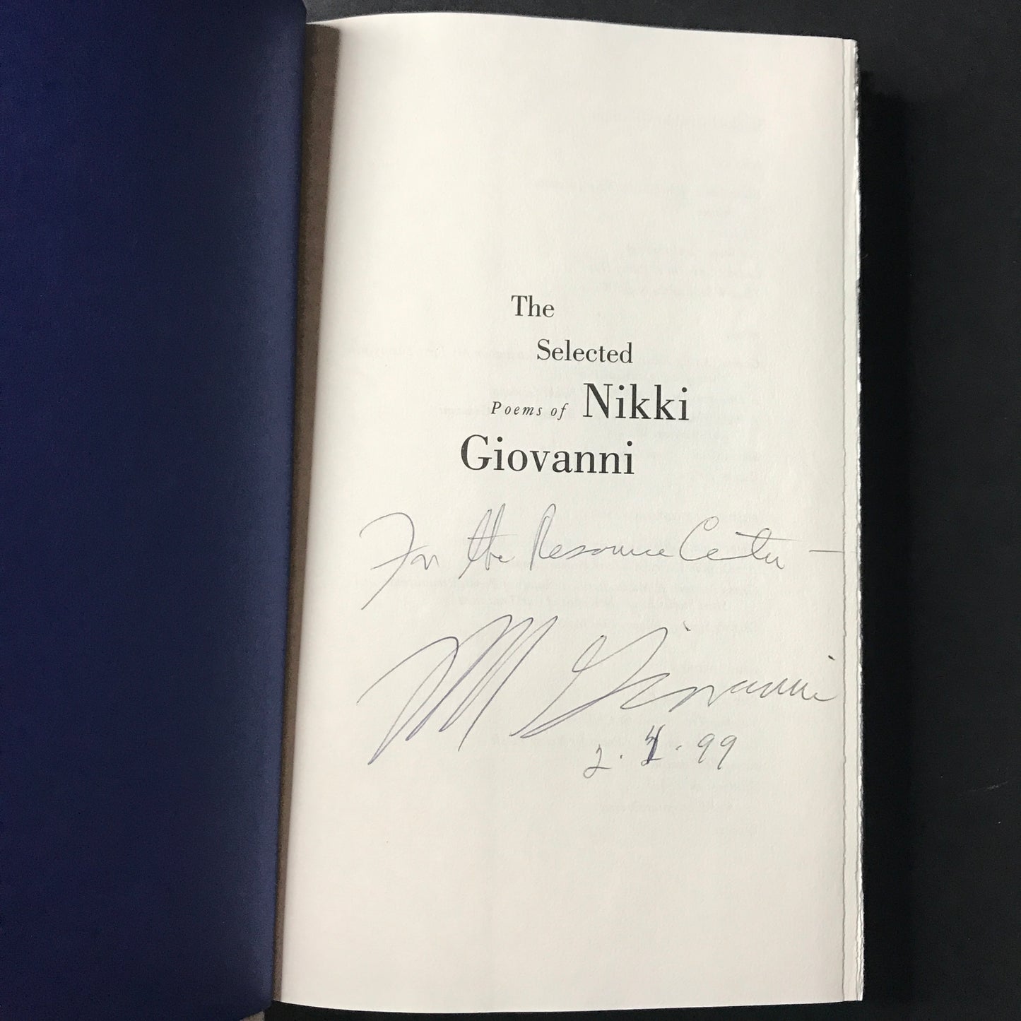 The Selected Poems of Nikki Giovanni - Nikki Giovanni - 1996 - Signed