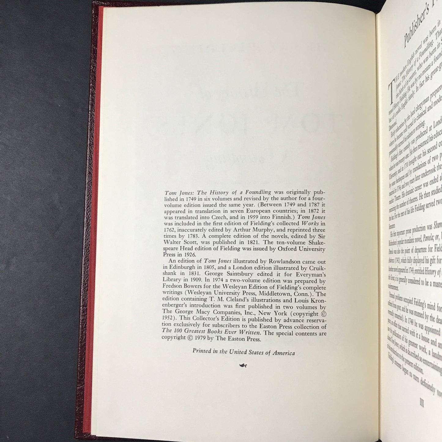 A History of Tom Jones: A Foundling - Henry Fielding - 1979 - Easton Press