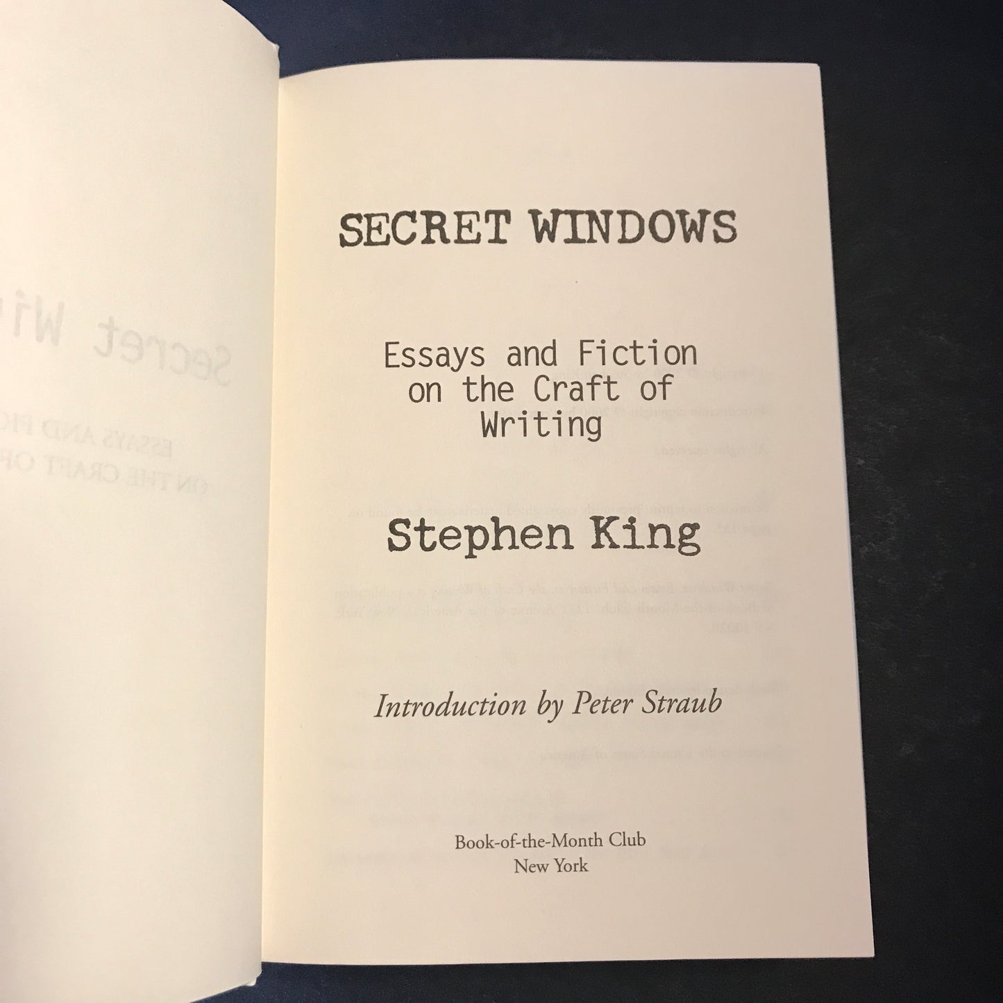 Secret Windows - Stephen King - Book Club Edition - 2000