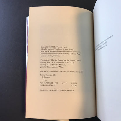 Red Dragon - Thomas Harris - 1st Edition - 1981