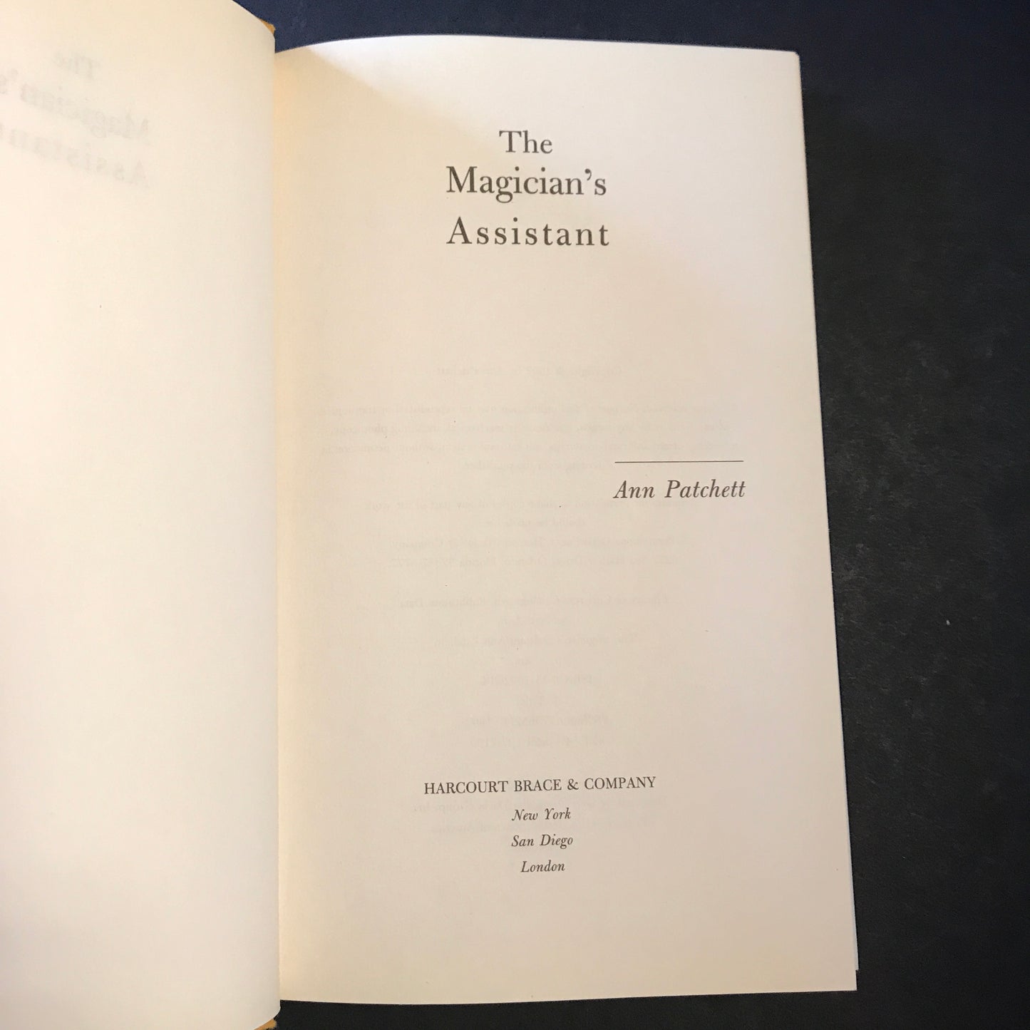 The Magician's Assistant - Ann Patchett - 1st Edition - 1997