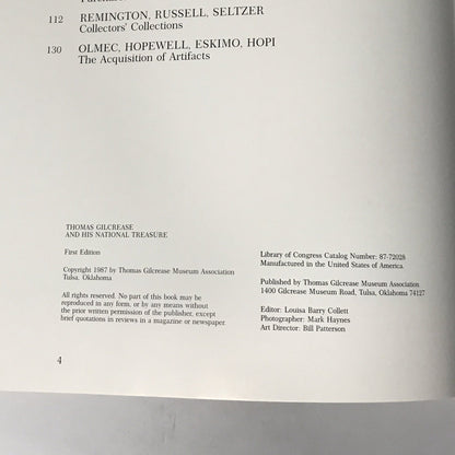 Thomas Gilcrease And His National Treasure - Thomas Gilcrease Museum - Fred A. Myers, et al. - Oklahoma - 1987