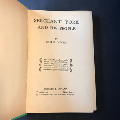 Sergeant York and His People - Sam K. Cowan - 1922