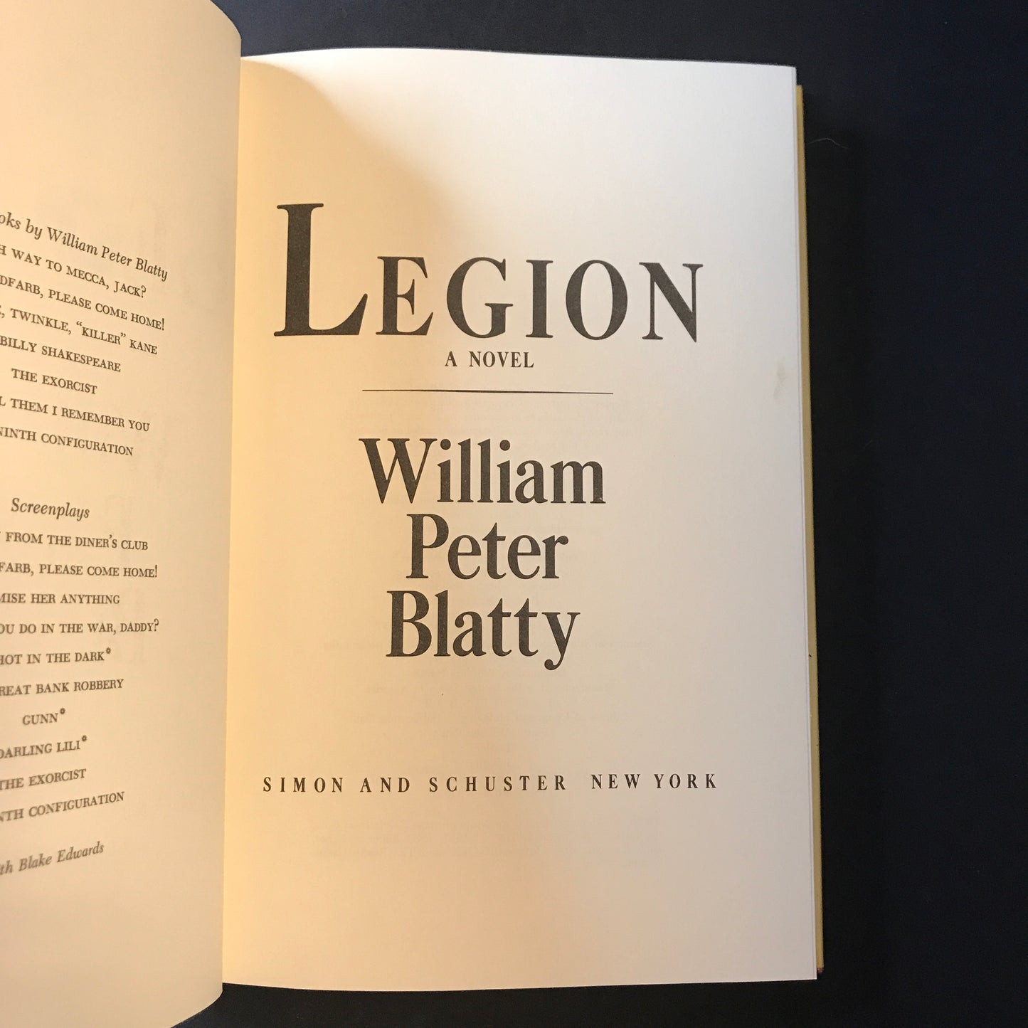 Legion - William P. Blatty - 1st Edition - 1983