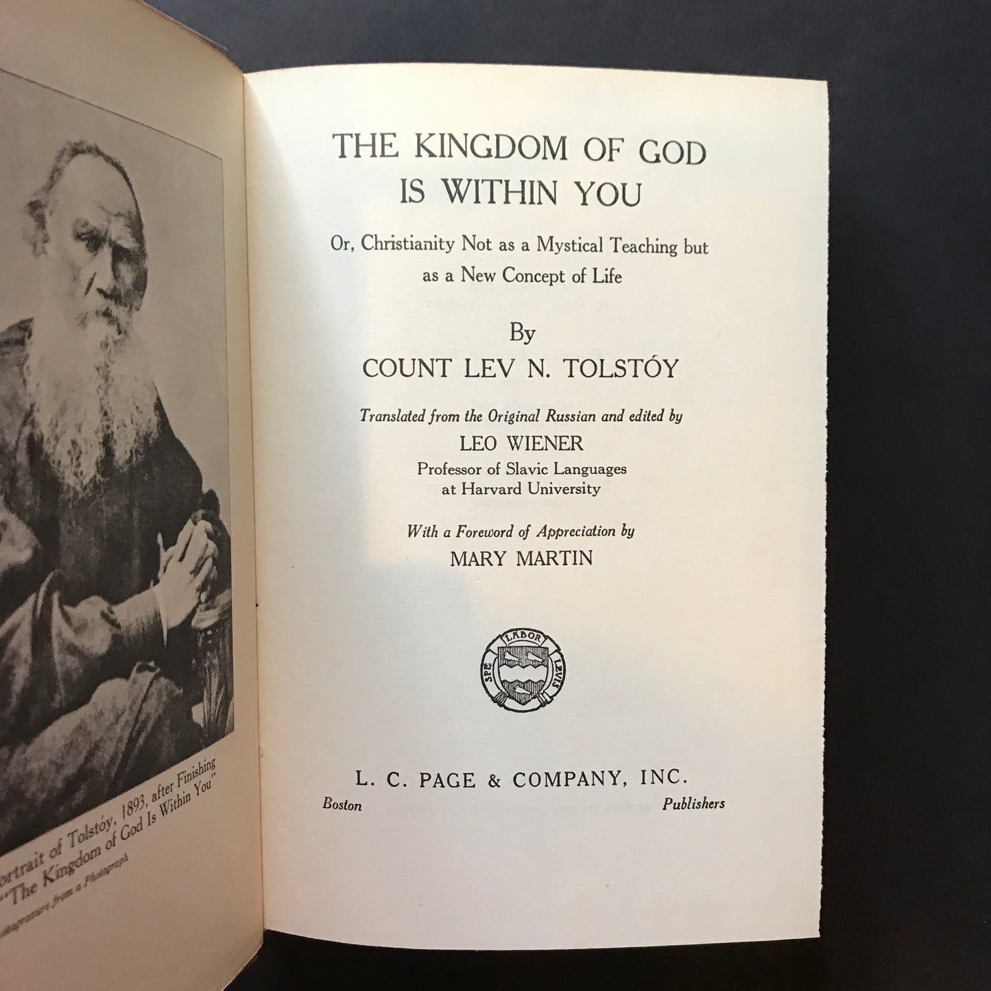 The Kingdom of God is Within You - Tolstoy - 1951