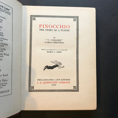 Pinocchio - C. Collodi - Reprint - 8 Color Plates, 1 loose - 1916