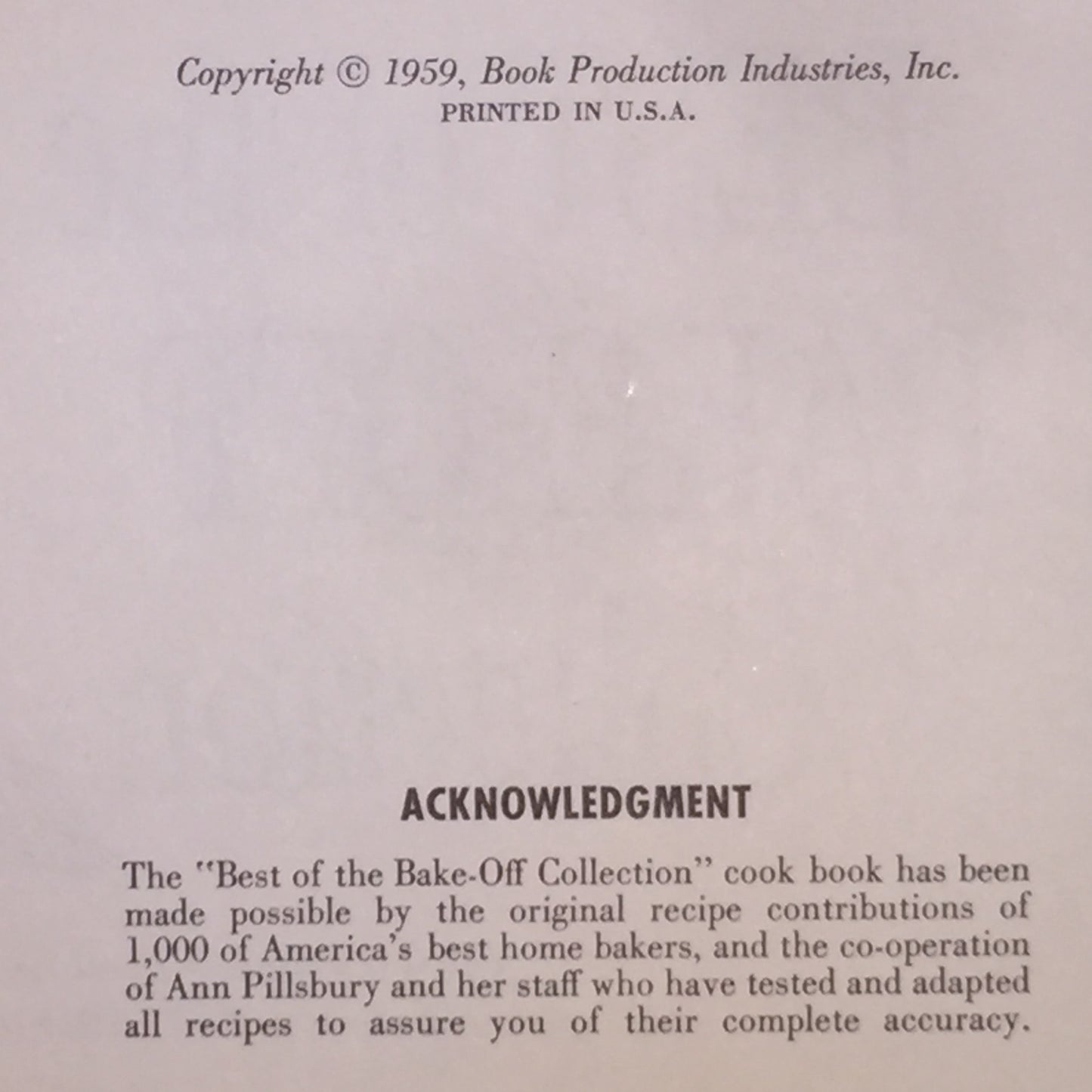 Best of the Bake-Off Collection - Ann Pillsbury - 1959