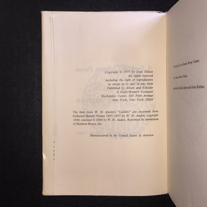 A Book of Common Prayer - Joan Didion - Book Club Edition - 1977