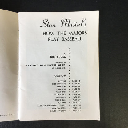 Stan Musial's "How the Majors Play Baseball" - Bob Broeg - 1952