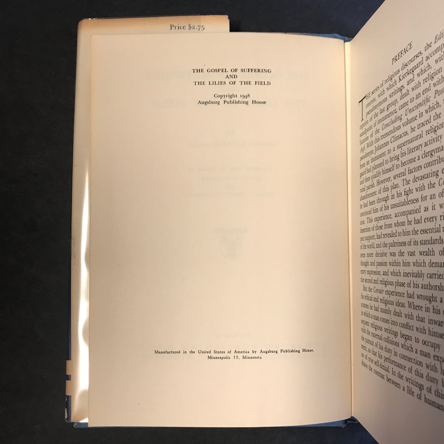 The Gospel of Suffering - Søren Kierkegaard - 1st Thus - 1948