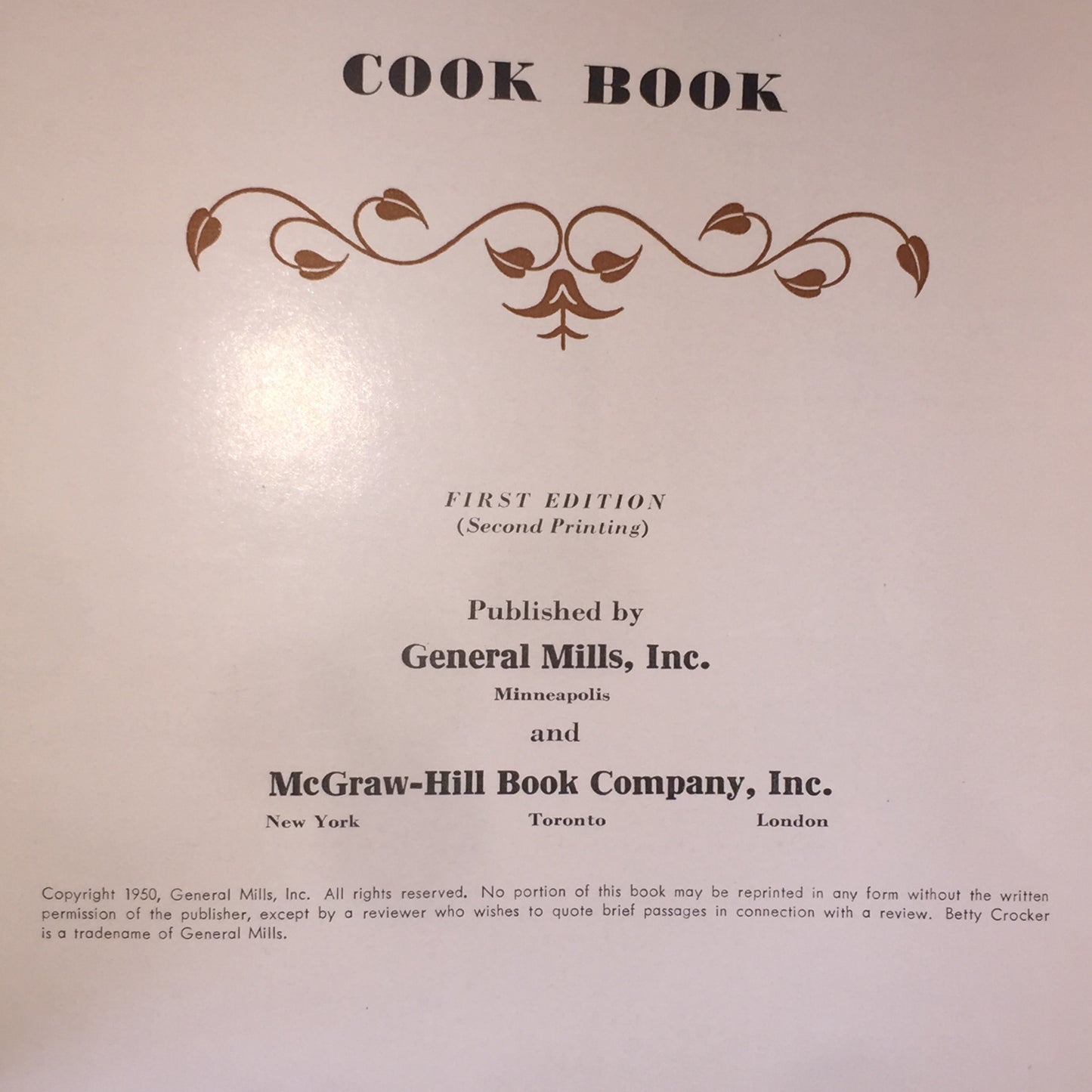 Betty Crocker's Picture Cook Book - General Mills - 1st Edition - 2nd Print - 1950