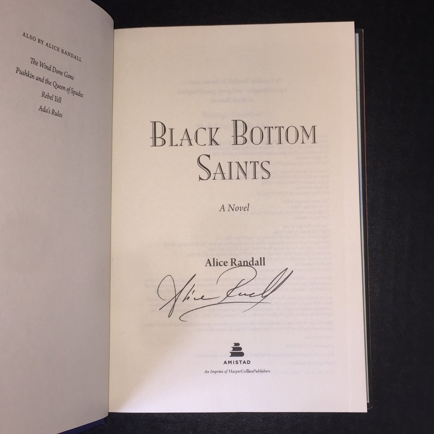 Black Bottom Saints - Alice Randall - 1st Edition - Signed - 2021