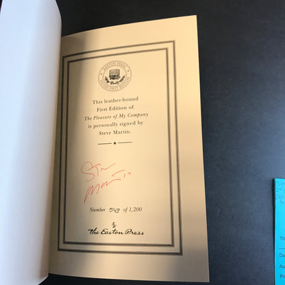 The Pleasure of My Company - Steve Martin - Signed - 1st Edition - Easton Press - 2003