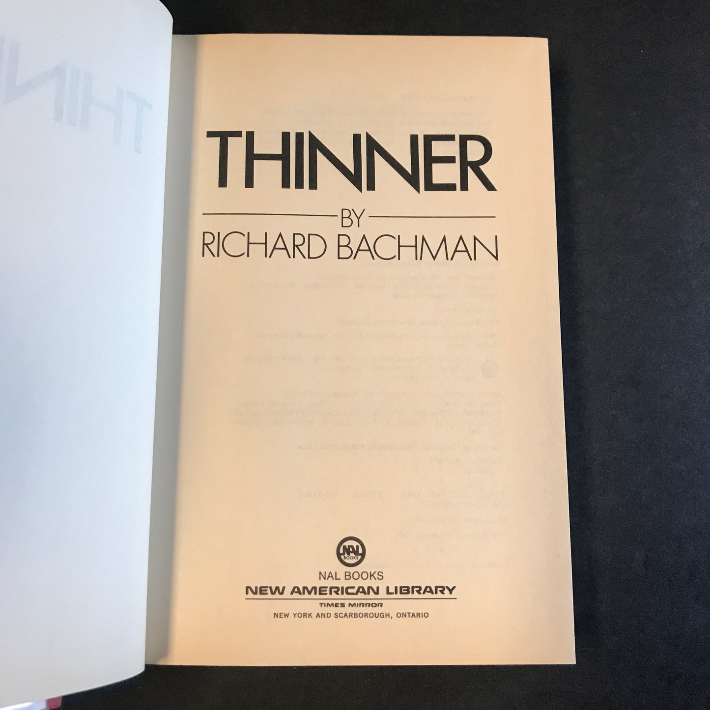 Thinner - Stephen King - 5th Print - 1984