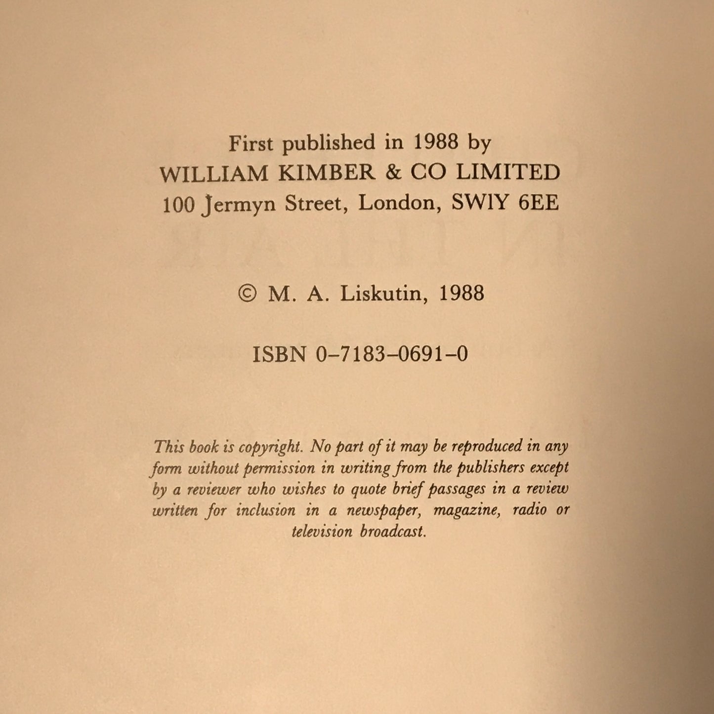 Challenge in the Air - M. A. Liskutin - Signed - 1988