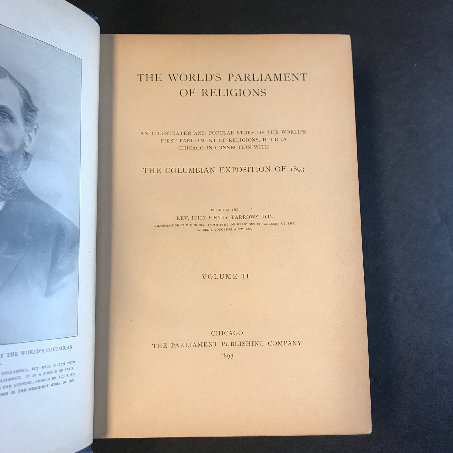 The World's Parliament of Religions - Rev. John Henry Barrows - 2 Volume Set - 1893