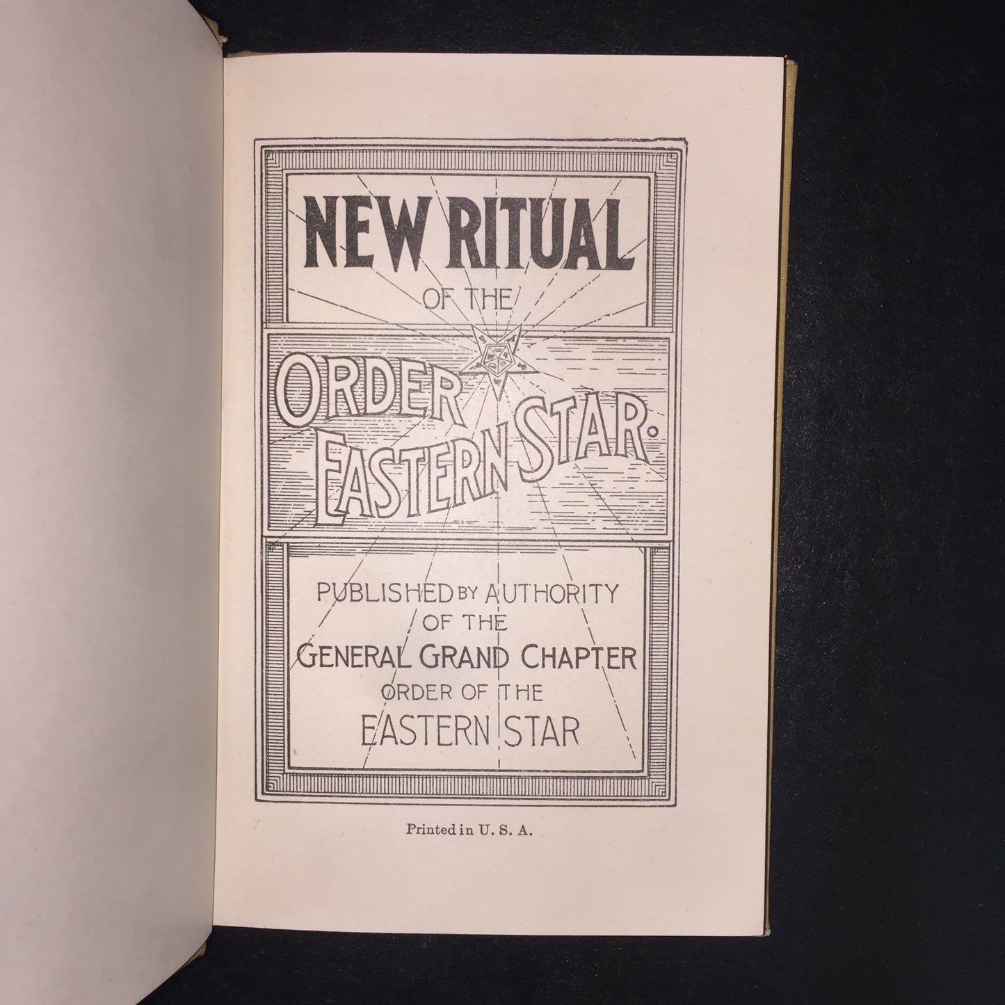 New Ritual of the Order Eastern Star - Self Published - 1940