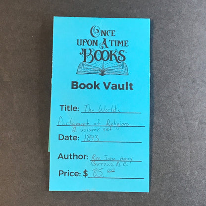 The World's Parliament of Religions - Rev. John Henry Barrows - 2 Volume Set - 1893