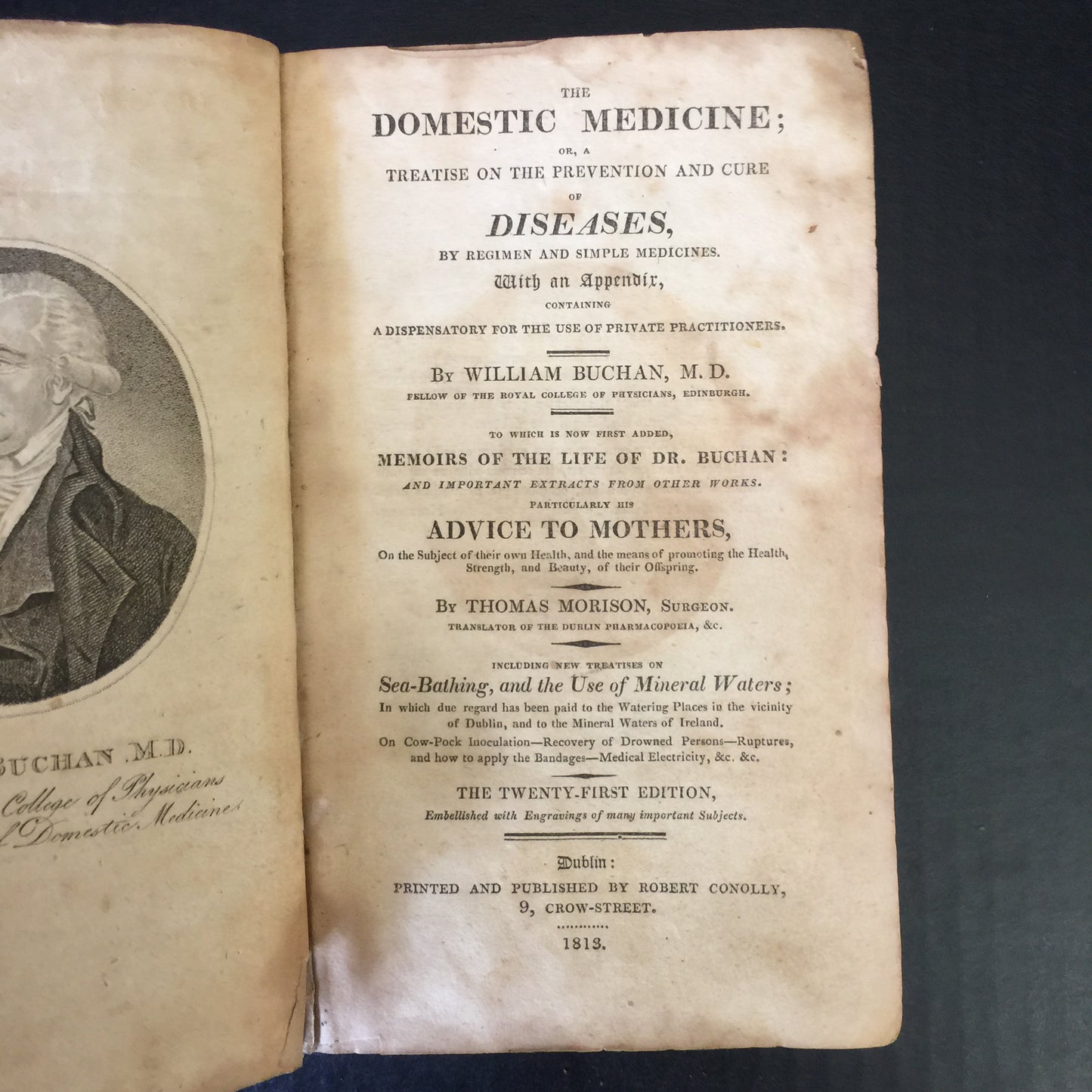 The Domestic Medicine - Thomas Morison - Missing Front Board and Disconnected Back Board - 1818