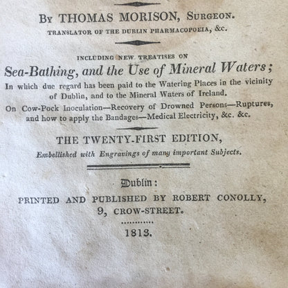 The Domestic Medicine - Thomas Morison - Missing Front Board and Disconnected Back Board - 1818