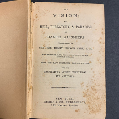 The Vision - Dante Alighieri - American 1st Edition - 1844