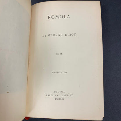 Romola - George Eliot - 2 Volumes - 1890