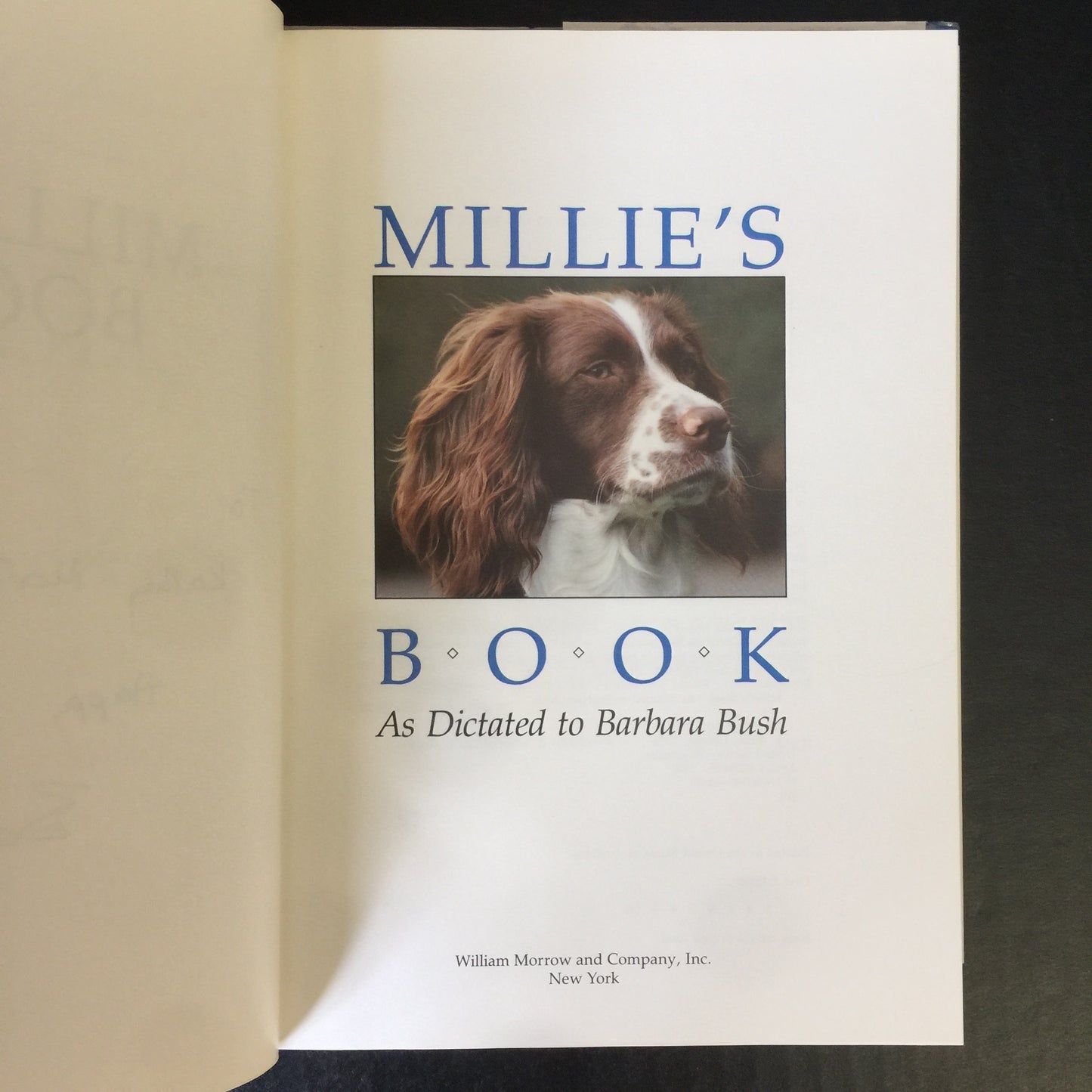 Millie's Book - Barbara Bush - 3rd Print - Signed and Stamped - 1990