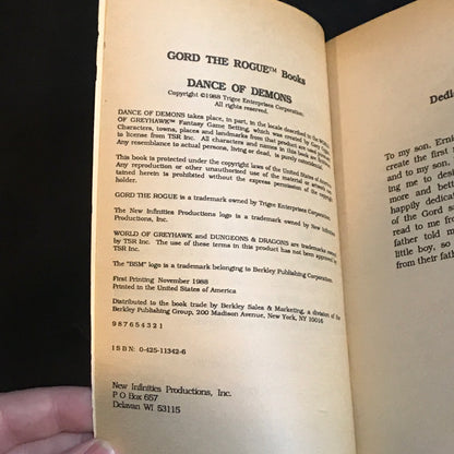 Dance of Demons - Gary Gygax - 1988