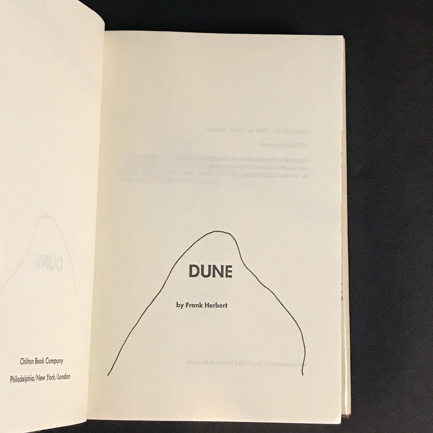 Dune - Frank Herbert - Early Book Club Edition - Y49 Gutter Code - 1965