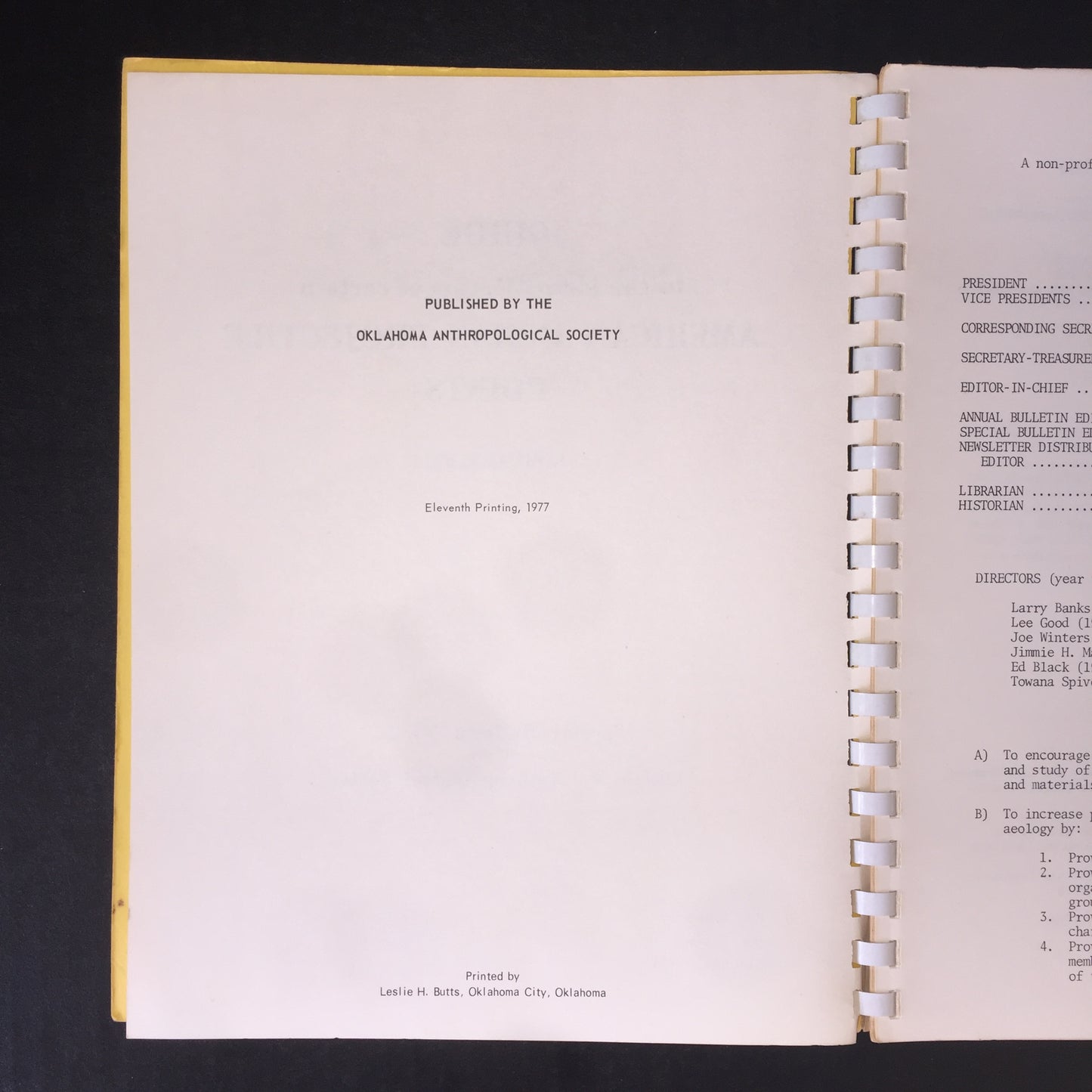 Guide to the Identification of Certain American Indian Projectile Points - Robert E. Bell - Special Bulletin 1 and 2 -1968-1969