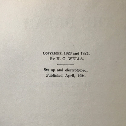 The Dream - H. G. Wells - Apparent 1st U. S. Edition - 1924