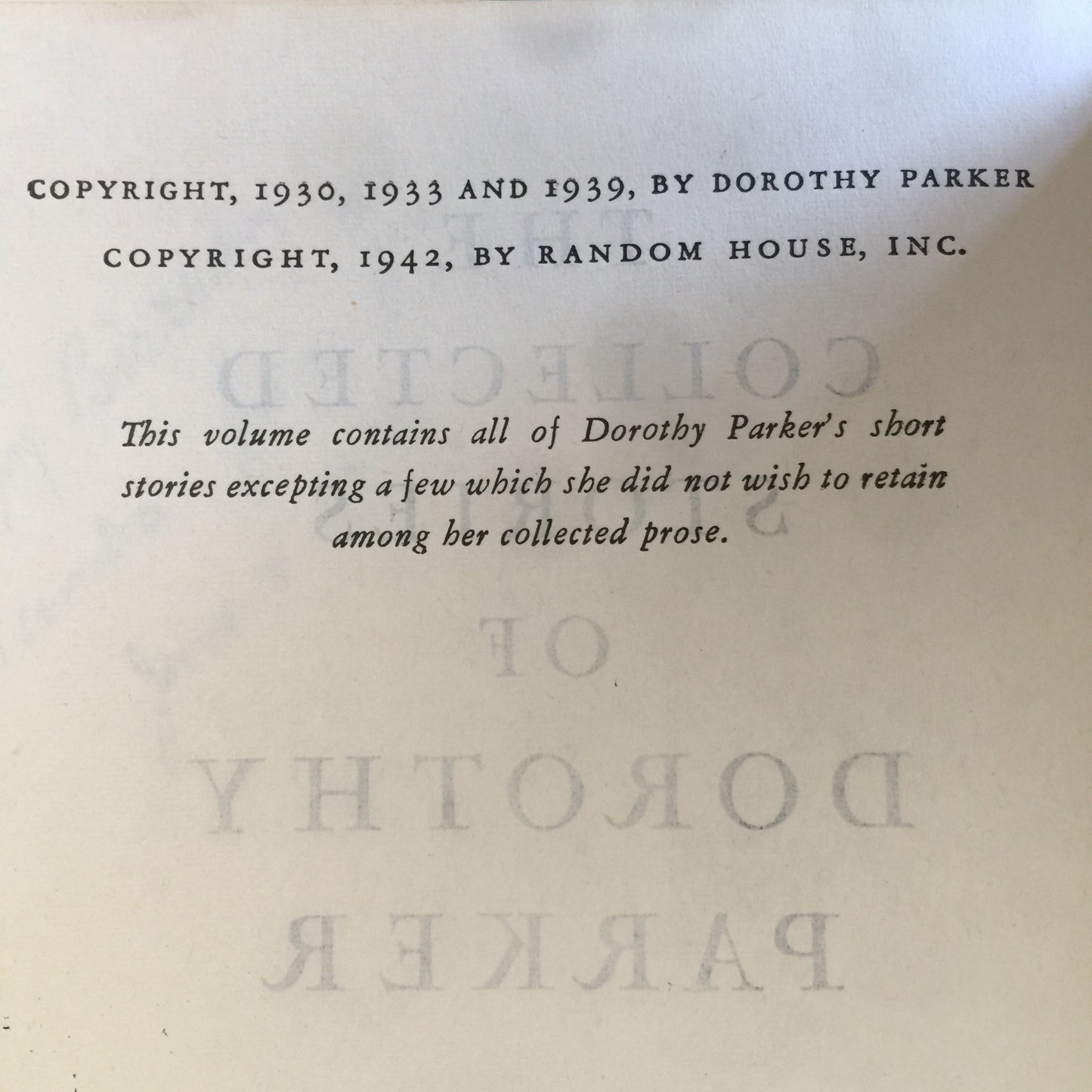 The Collected Short Stories of Dorothy Parker - Dorothy Parker - Modern Library - 1942