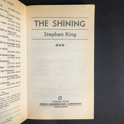 The Shining - Stephen King - 1st Thus - 1978