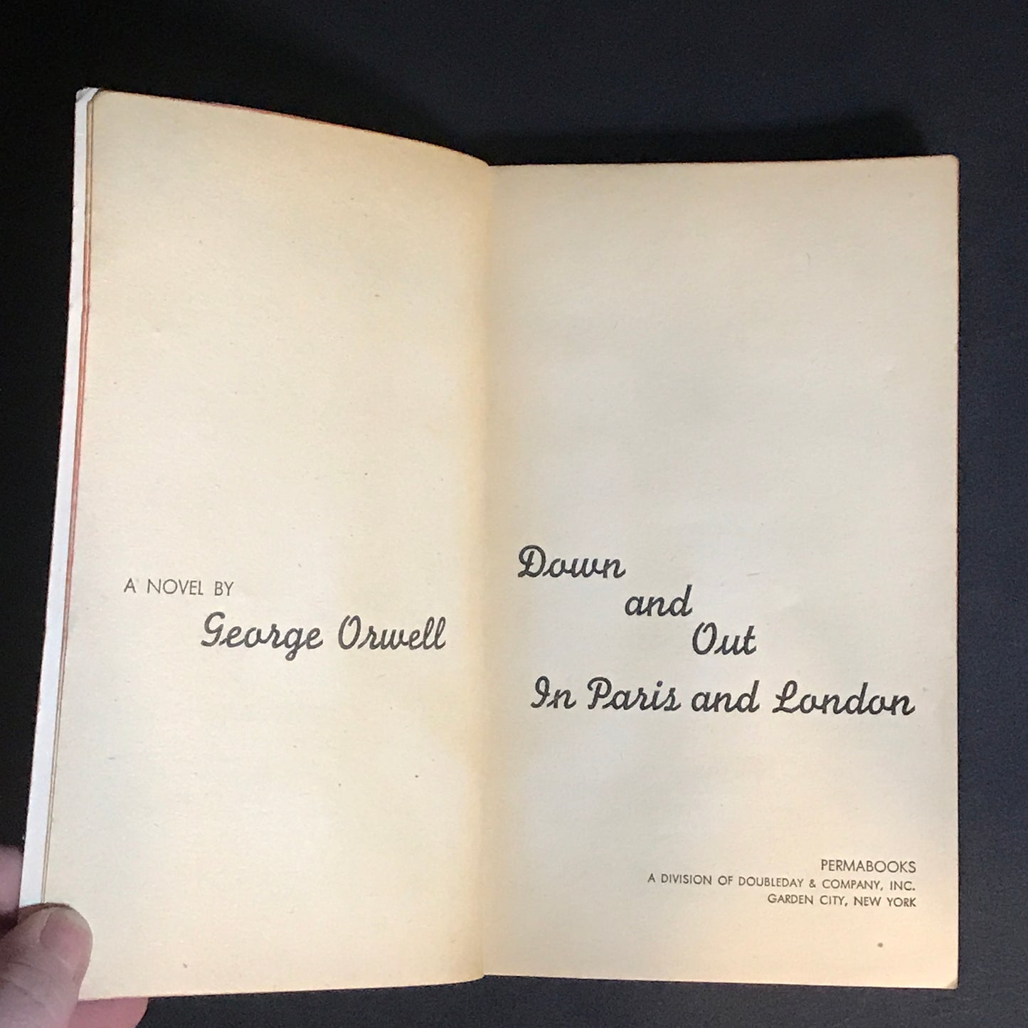 Down and Out in Paris and London - George Orwell - Very Scarce - 1954