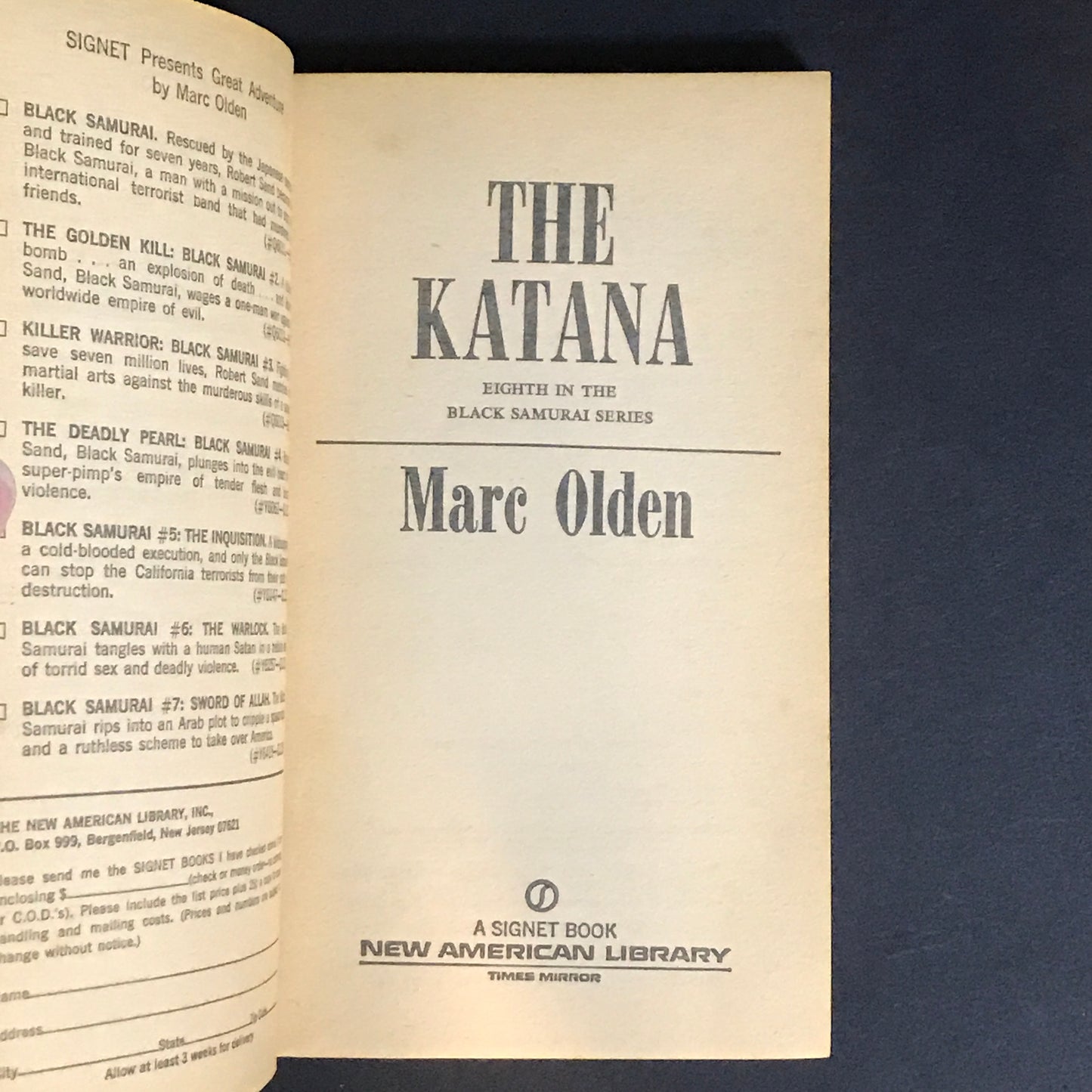 The Katana - Marc Olden - 1st Print - 1975