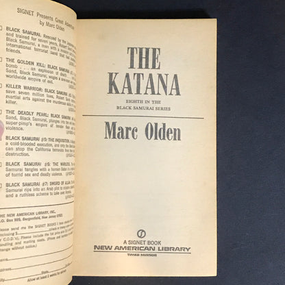 The Katana - Marc Olden - 1st Print - 1975