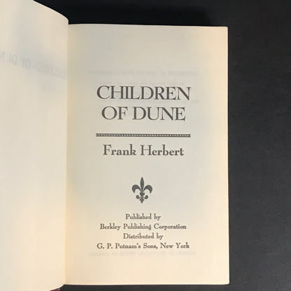 Children of Dune - Frank Herbert - Book Club Edition - Later Print - 1976