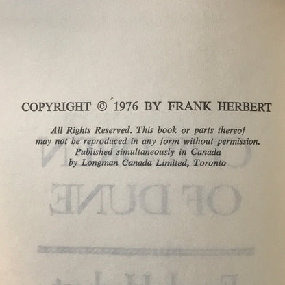 Children of Dune - Frank Herbert - Book Club Edition - Later Print - 1976