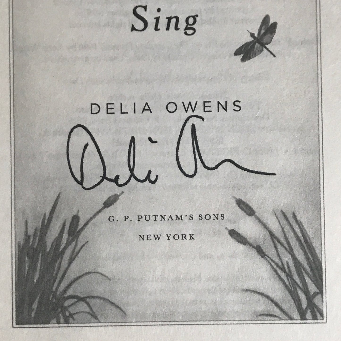 Where the Crawdads Sing - Delia Owens - Signed - 33rd Print - 2018