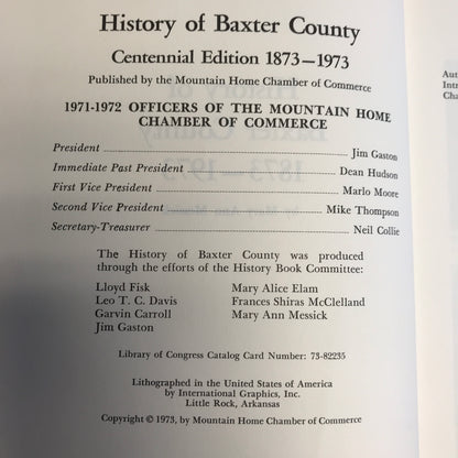 History of Baxter County: Centennial Edition - Mary Ann Messick - 1973