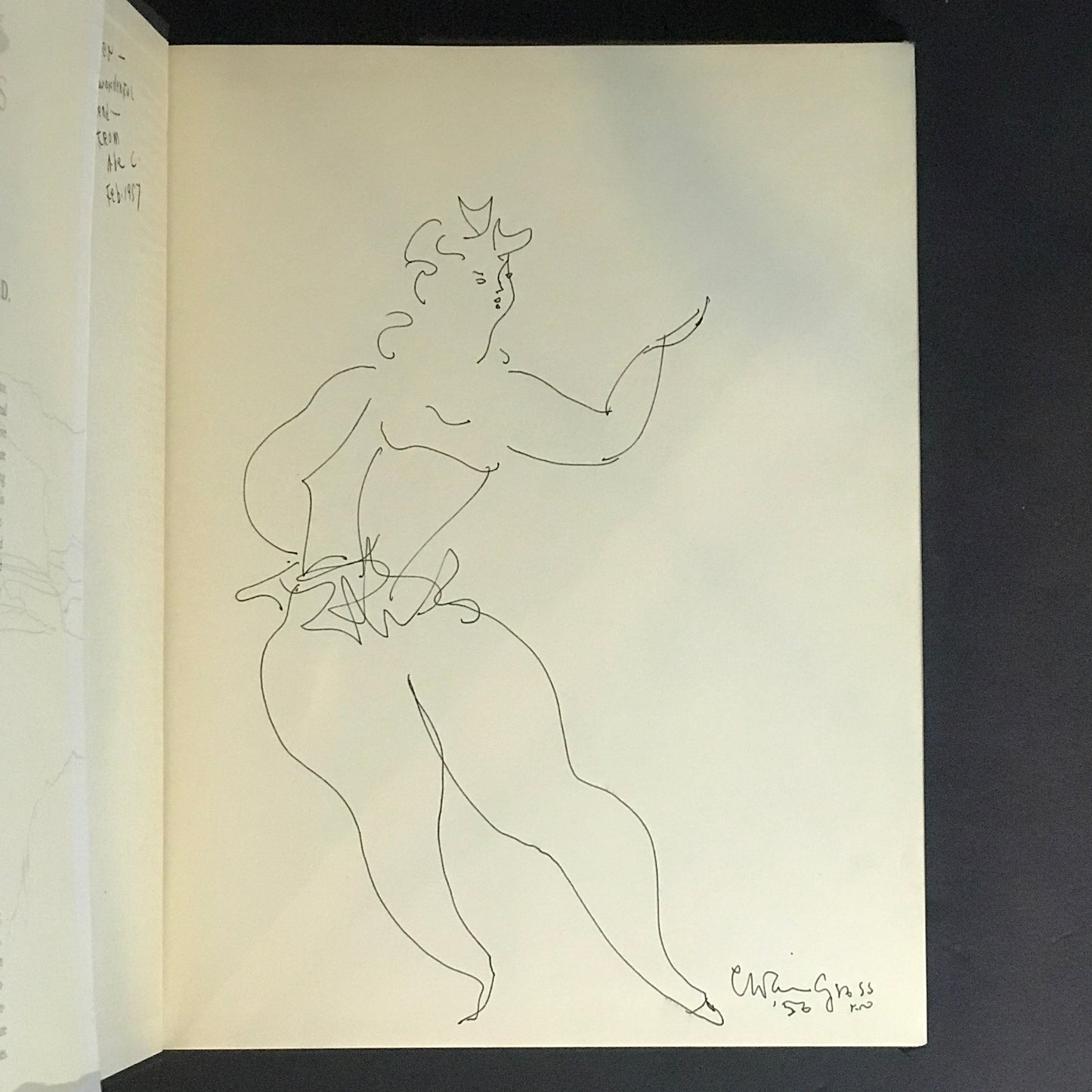 Fantasy Drawings - Chaim Gross - Signed With Original Drawing - 1956