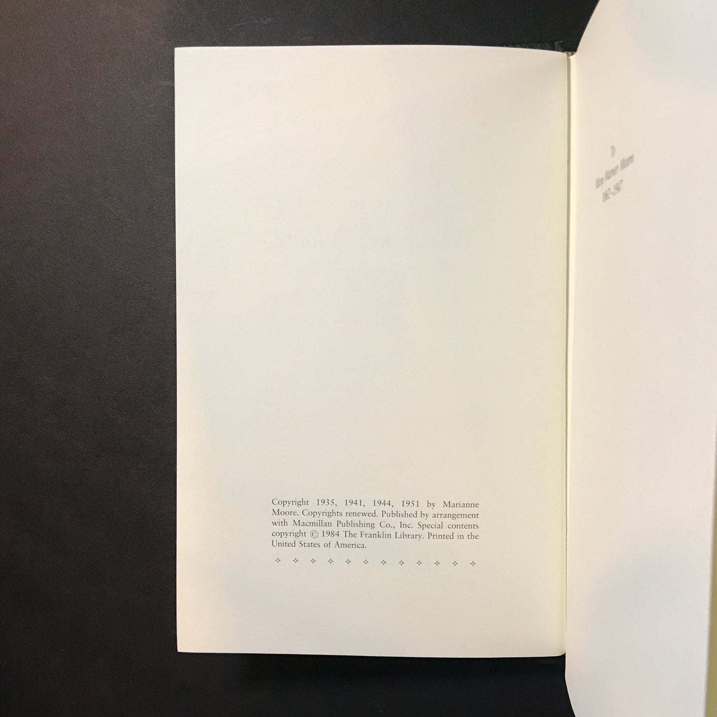 Collected Poems - Marianne Moore - Franklin Library - 1984