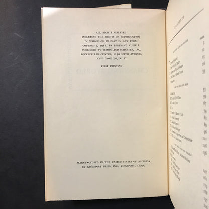 New Hopes for a Changing World - Bertrand Russell - 1st Edition - 1951